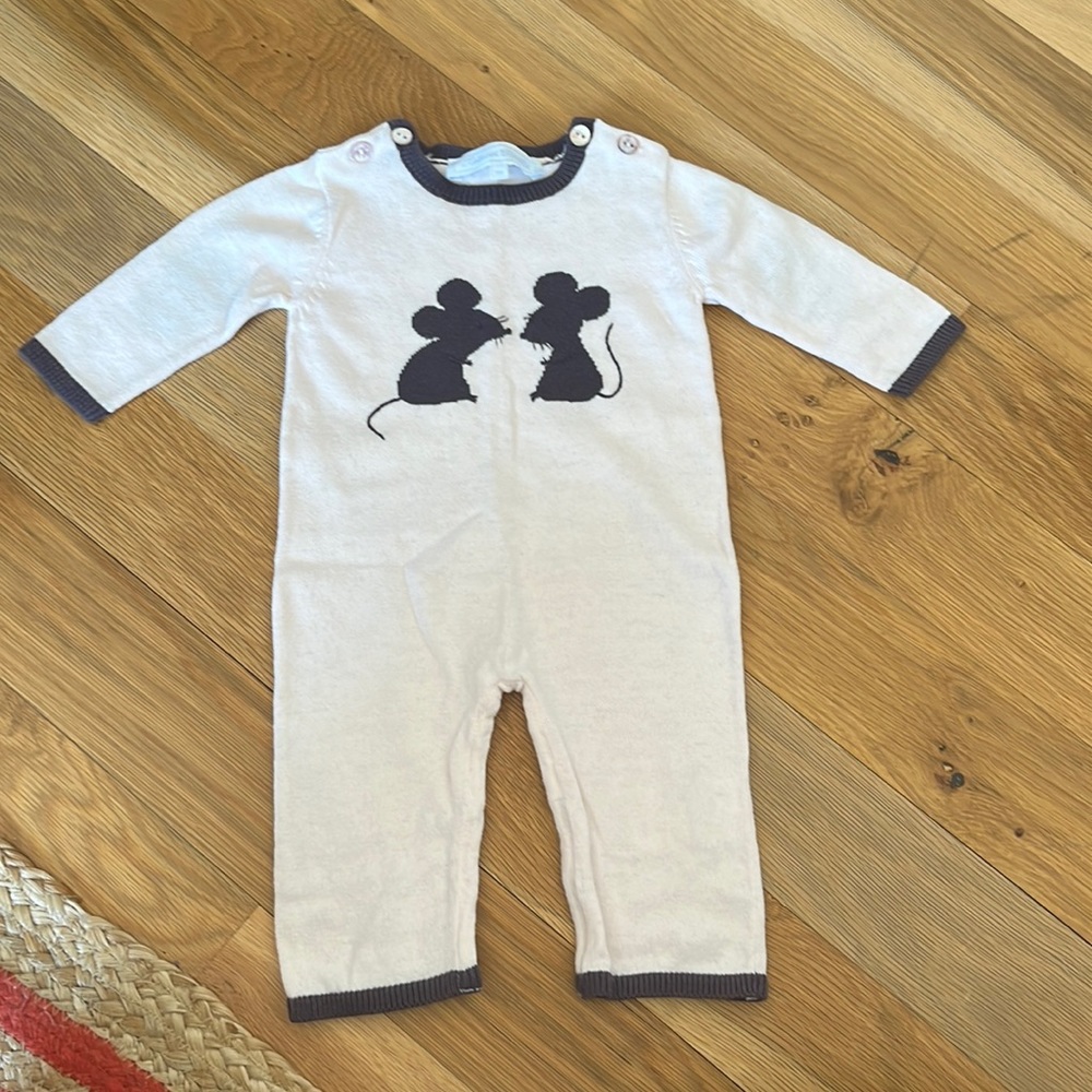 Tartine et Chocolat Cream and Black Mouse One Piece